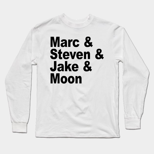 Moon Knight Names - Black Long Sleeve T-Shirt by SensaWonder